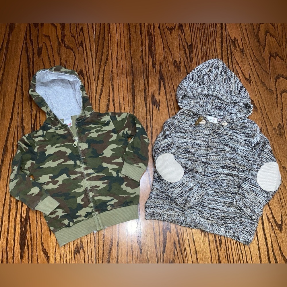 Zara Set Of 2 Coats Brown Green Baby Boys Size 18-24 Months